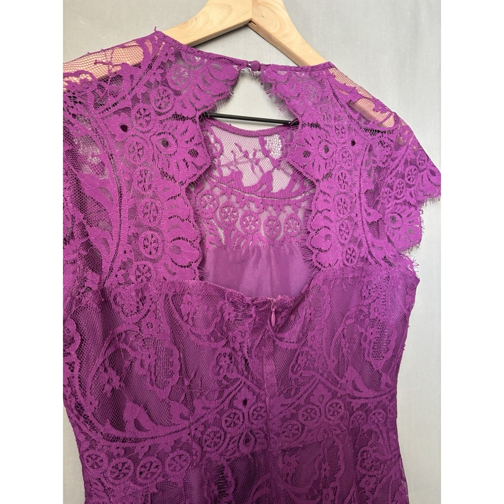 BB Dakota Women's 8 Purple Rhianna Illusions Fit & Flair Open Back Lace Dress - Picture 5 of 11